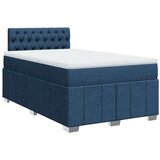 vidaXL Box spring postelja z vzmetnico modra 120x190 cm blago, (21309520) | Shoptok.si