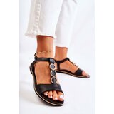 Kesi Women's classic sandals with decorative strap Black Terrine Cene