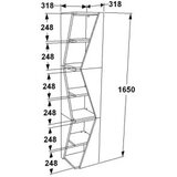 Hanah home polica za knjige arrow walnut white | ePonuda.com