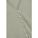 Marisse Olive Blouse With Lace Neckline | shoptok.hr