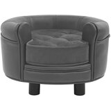 vidaXL Sofa za pse siva 48 x 48 x 32 cm od pliša i umjetne kože | shoptok.hr