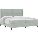 vidaXL Box Spring postelja z vzmetnico svetlo siva 200x200 cm žamet, (22050379) Cene