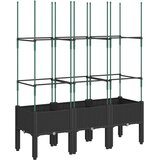  Vrtna sadilica s rešetkom crna 120 x 40 x 142,5 cm PP | shoptok.hr