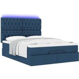 vidaXL Otomanski okvir kreveta s madracem plavi 140x200cm od tkanine | shoptok.hr