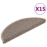  Samoljepljivi otirači za stepenice 15 kom 56x17x3 cm tamnobež | shoptok.hr