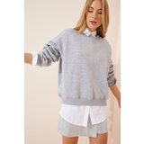  Women's Gray Crewneck Shark Sweatshirt | Shoptok.si