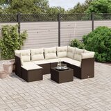 vidaXL 8-dijelni set vrtnih sofa s jastucima smeđi od poliratana | shoptok.hr