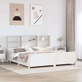  Knjižna postelja brez vzmetnice bela 180x200 cm trden les | Shoptok.si