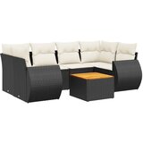  7-dijelni set vrtnih sofa od poliratana s jastucima crni Crna 70 x 62 x 69 cm | Shoptok.si