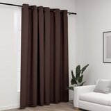 Furnova Zatemnitvena zavesa z obročki videz platna taupe 290x245 cm, (21918094) Cene