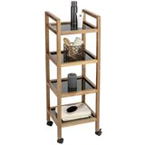 Wenko Črna/v naravni barvi kopalniška polica iz masivne akacije 35x101,5 cm Fondi – | Shoptok.si
