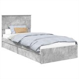  Krevet s od storage Betonski sivi 90 x 190 cm Konstruirano drvo | shoptok.hr