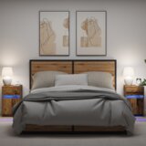  LED noćni ormarić 2 pcs Staro drvo 38 x 34 x 61 cm Iverica Cijene