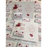  Čokoladica na ploščici – konfeti za Abrahama (motiv vrtnice in pikapolonice) KABR 100-21 | Shoptok.si