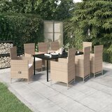 vidaXL 9-dijelni vrtni blagovaonski set s jastucima bež Cijene
