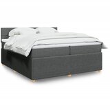 Maison Chic Box spring postelja - Vzmetna postelja z vzmetnico temno siva 200x200 cm blago SL5619, (21905600) | Shoptok.si