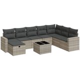 vidaXL 9-dijelni set vrtnih sofa od poliratana s jastucima svjetlosivi | shoptok.hr