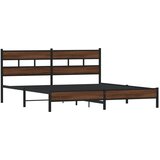 Metalni okvir kreveta bez madraca smeđa boja hrasta 180x200 cm | shoptok.hr