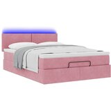  Otomanski krevet s madracem&LED ružičasti 140x190 cm baršunasti | Eponuda.com