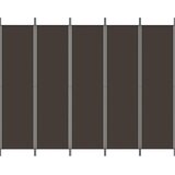 Sobna pregrada s 5 panela smeđa 250 x 200 cm od tkanine | Eponuda.com