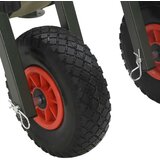 vidaXL Voziček za ribolov z 2 kolesoma zelen prašno barvano jeklo | Shoptok.si