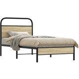vidaXL Posteljni okvir brez vzmetnice 75x190 cm sonoma hrast inž. les Cene