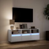  Zidni TV ormarić s LED svjetlima bijeli 130x31x45 cm | shoptok.hr
