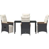  Set od 5 vrtnog stola s jastučićima crni poli ratan | shoptok.hr