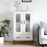 vidaXL Visoka omara bela 69,5x31x115 cm inženirski les | Shoptok.si