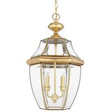 Elstead Lighting Elstead Newbury Velika zunanja stropna svetilka z verižico, 2 luči, polirana medenina, E14, (22097901) | Shoptok.si