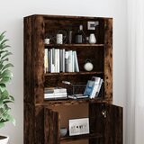  Visoka komoda dimljeni hrast konstruiranog drva Smeđa | Shoptok.si