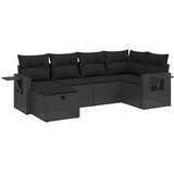  6-dijelni set vrtnih sofa s jastucima crni od poliratana | shoptok.hr