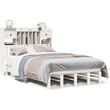  Posteljni okvir brez vzmetnice bela 135x190 cm trdna borovina | Shoptok.si
