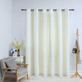vidaXL Zavjesa za zamračivanje s prstenima baršunasta krem 290x245 cm | shoptok.hr
