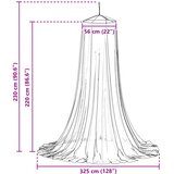 Mreža za komarce za krevet 3 pcs 156 mesh Bijela Ø56 x 220 cm | shoptok.hr