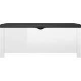 vidaXL kutija za pohranu s jastukom sjajna bijela 105x40x45 cm iverica | shoptok.hr