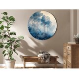  Okrugla slika - Landscape with Trees in Illustrative Style Fairy-Tale Blue Forest 60x60 | shoptok.hr