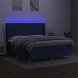  box spring s madracem LED plavi 180x200 cm od tkanine | shoptok.hr