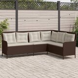  Vrtna sofa L-oblika sa jastucima smeđi od poliratana | shoptok.hr