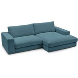 Bobochic Paris Modra kotna sedežna garnitura iz rebrastega žameta (desni kot/z ležalnikom) Leonard – | Shoptok.si