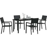  5-dijelni vrtni trpezarijski set Crna HDPE | shoptok.hr