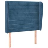  Vzglavje z ušesi temno modra 103x23x118/128 cm žamet | Shoptok.si