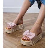Gemre Pink platform flip-flops with a bow Ados | ePonuda.com