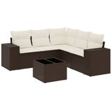  6-dijelni set vrtnih sofa od poliratana s jastucima smeđi | shoptok.hr