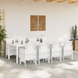  vrtni set za malico 9-delni Bela PE ratan Ergonomsko, (22067830) | Shoptok.si