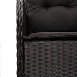  7-dijelni vrtni blagovaonski set s jastucima crni od poliratana | shoptok.hr