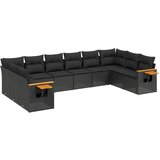  The Living Store Vrtna sedežna garnitura 10-delna z blazinami črn poli ratan - Vrtna Sedežna Garniture, (21452464) | Shoptok.si