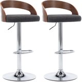 Furnova Barski stolčki 2 kosa temno sivo blago in ukrivljen les, (21949272) | Shoptok.si