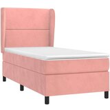 Box spring krevet s madracem ružičasti 90x200 cm baršunasti | shoptok.hr