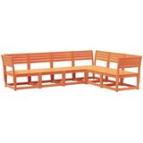  6-dijelni set vrtnih sofa voštano smeđi od masivne borovine | shoptok.hr